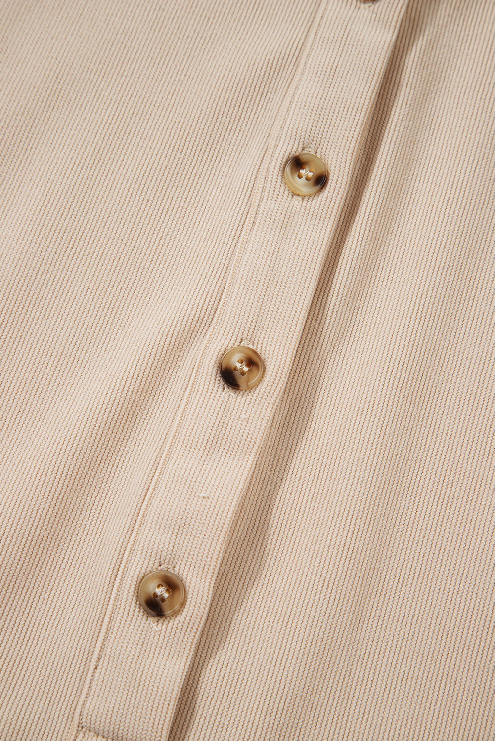 Corduroy Half Button Collared Mini Dress in Oatmeal