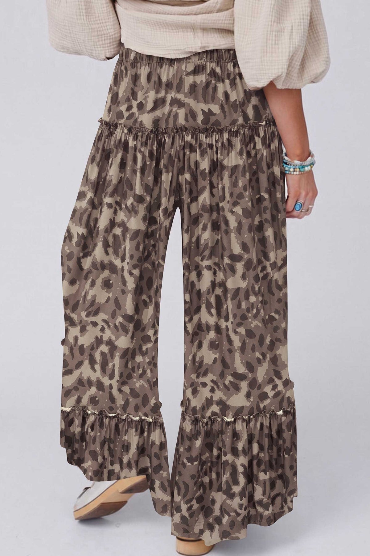 Womens Camo Print Wide Leg Pants S to XL