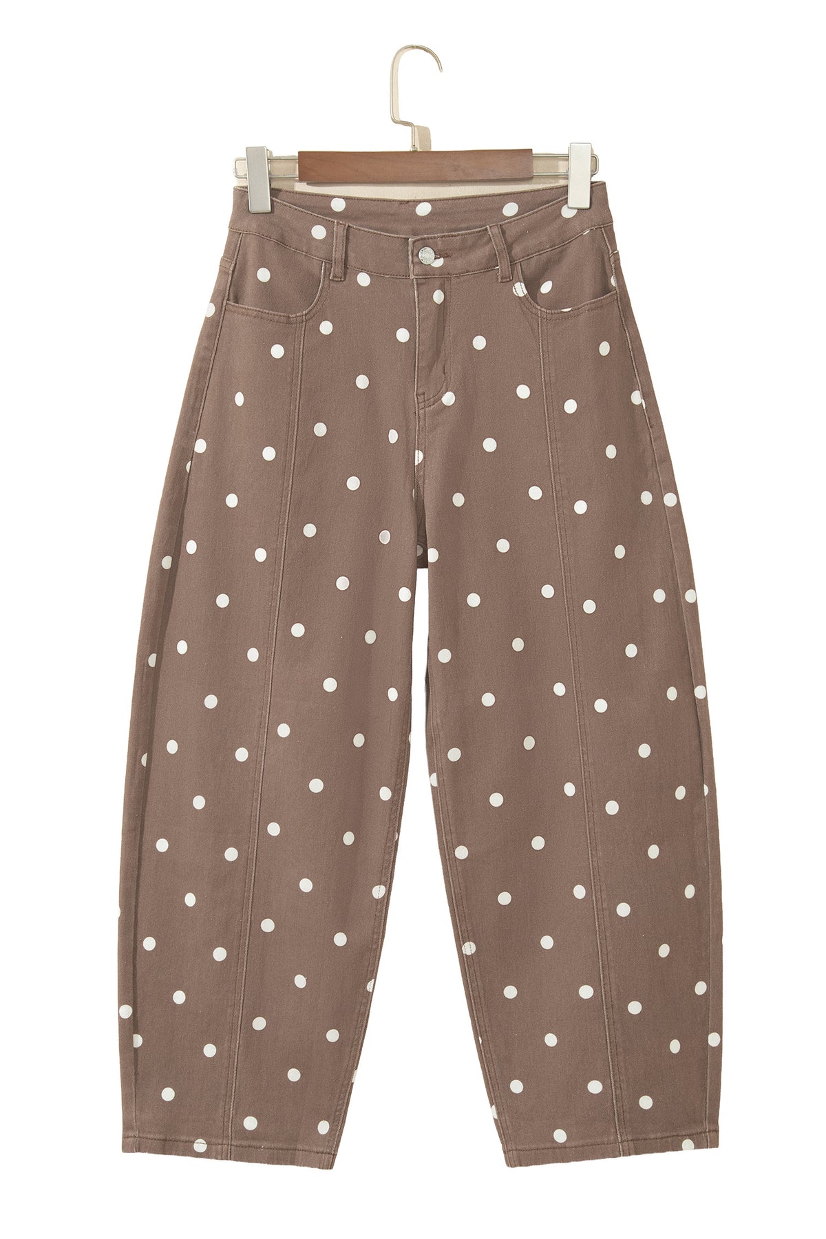 Womens Polka Dot Print Barrel Leg Jeans Sizes 4 to 16