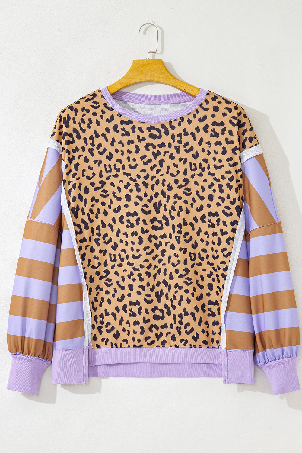 Plus Size Leopard Striped Sweatshirt Women 1X–4X