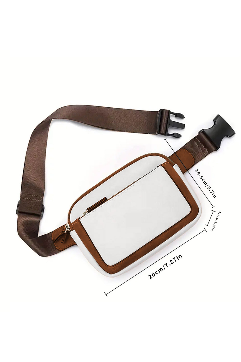 Mini PU Leather Crossbody Bag with Adjustable Strap | White