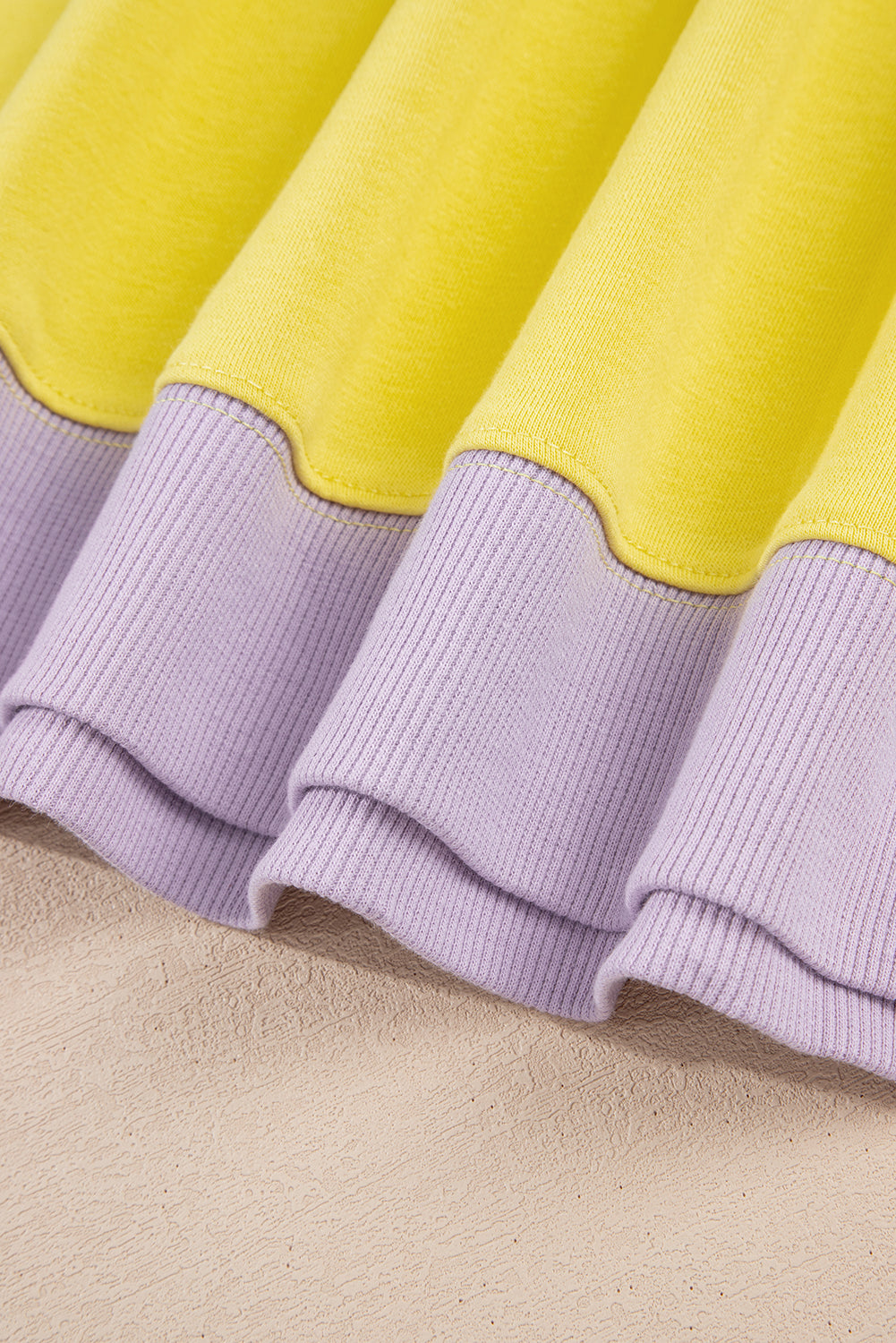 Yellow Crewneck Sweatshirt with Stripe Sleeve Detail – Plus Size 1X–4X