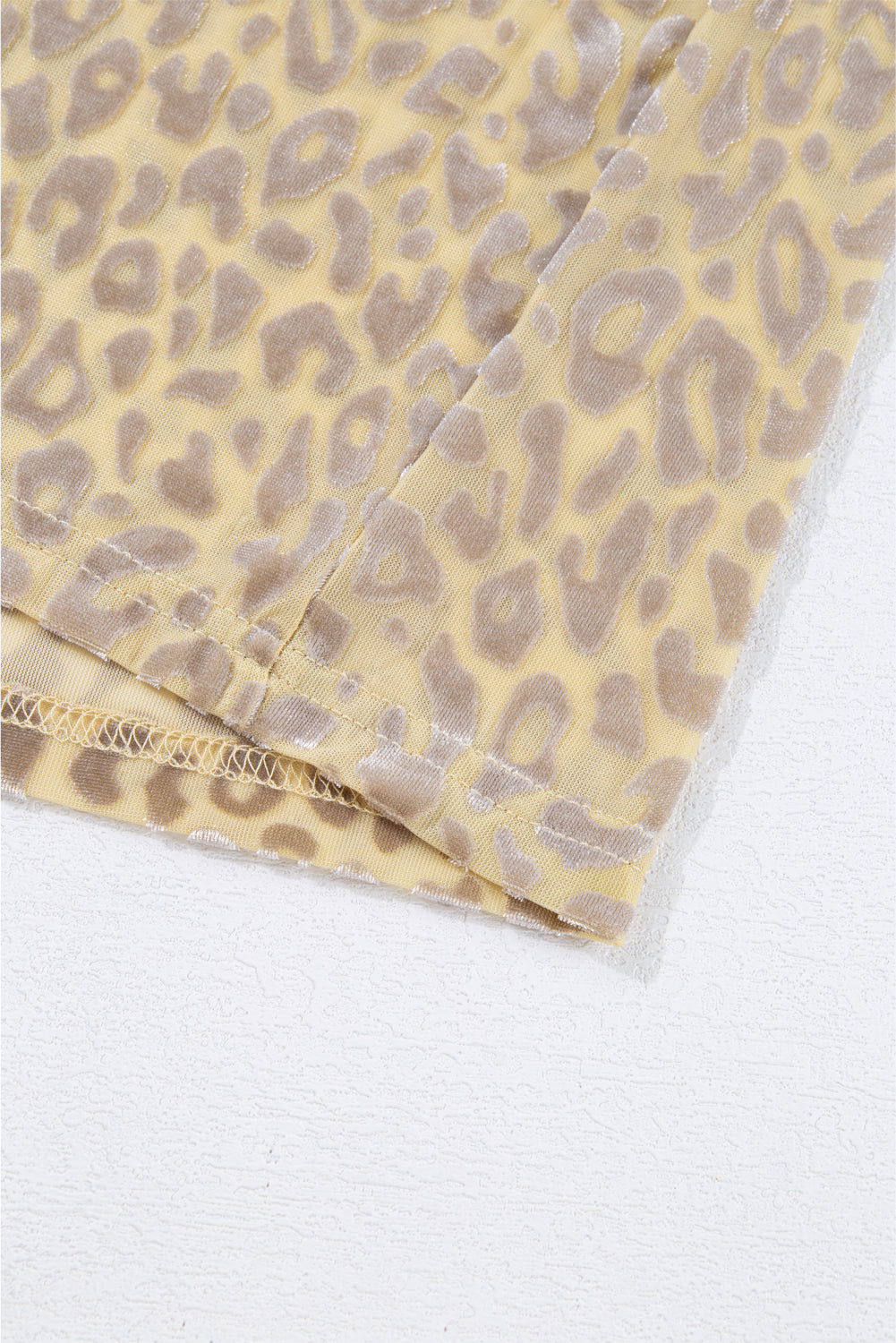 Leopard Velvet Off-Shoulder Puff Sleeve Top – Beige Women S–XL