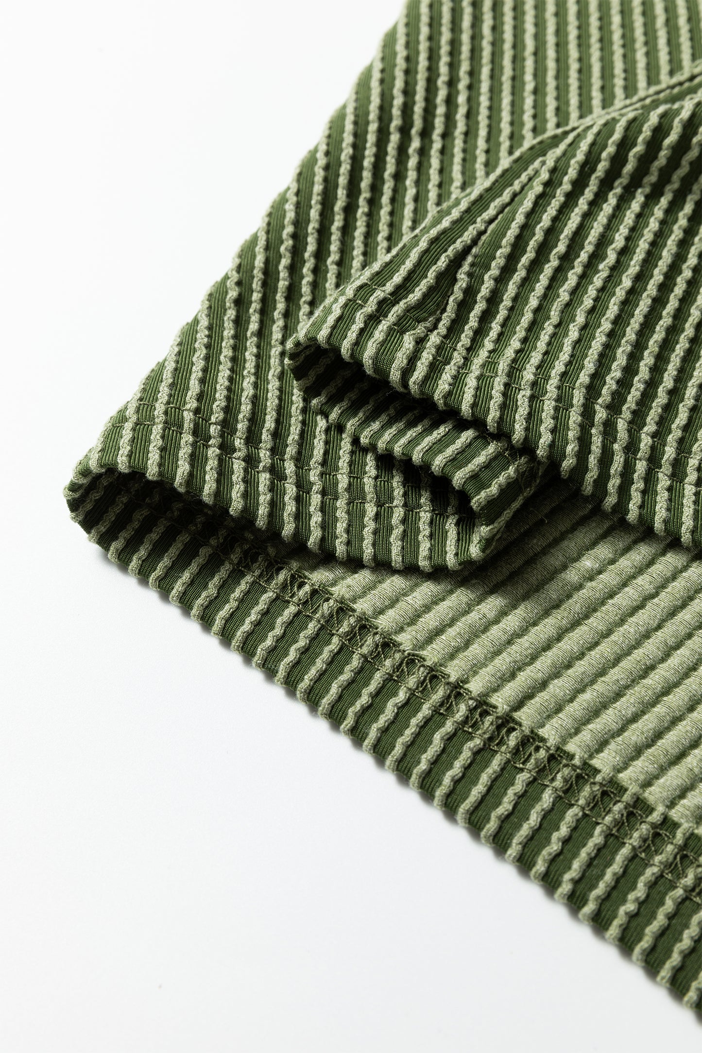 Frilled Neckline Ruffled Sleeve Ribbed Blouse | Plus Size | Vineyard Green | L–4X