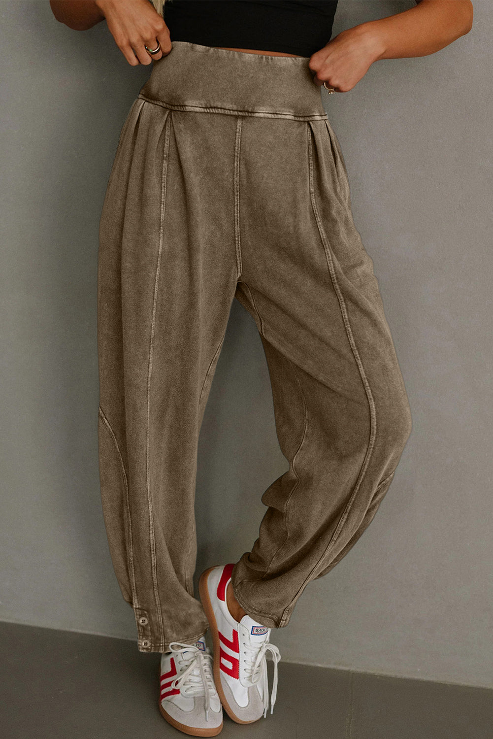 Elmwood Mineral Wash High Waist Smocked Jogger Pants