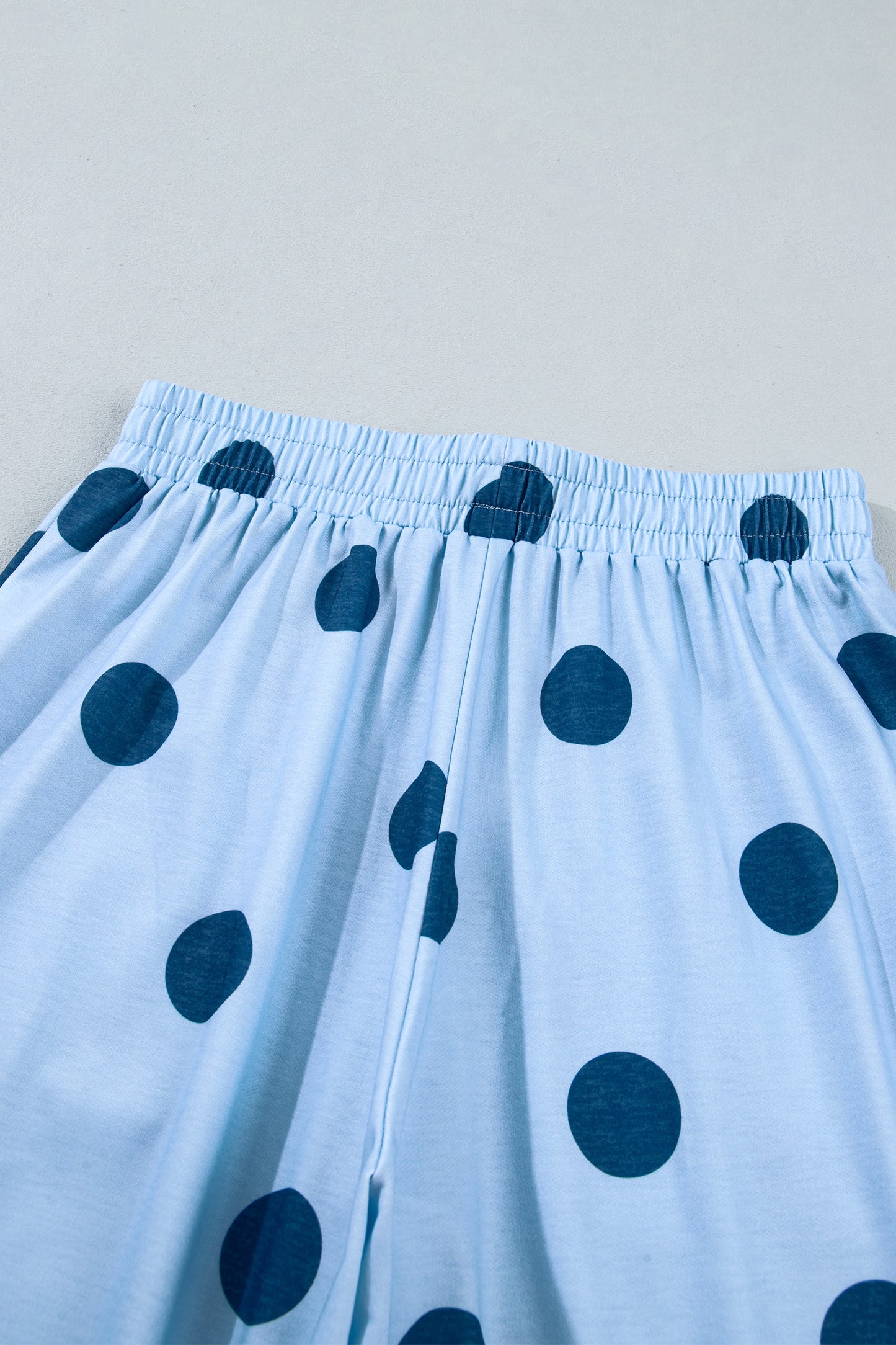 Women's Polka Dot Wide Leg Elastic Waist Pants S to XL