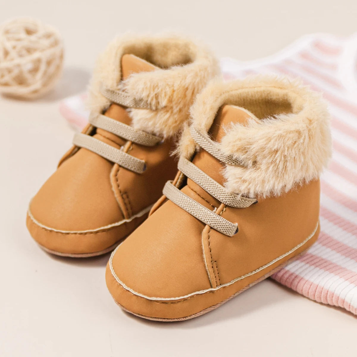 KIDSUN 2021 Winter New Baby Booties Boy Girl Boots Cotton Soft-Sole Non-Slip Warm Toddler First Walkers Infant Crib Shoes