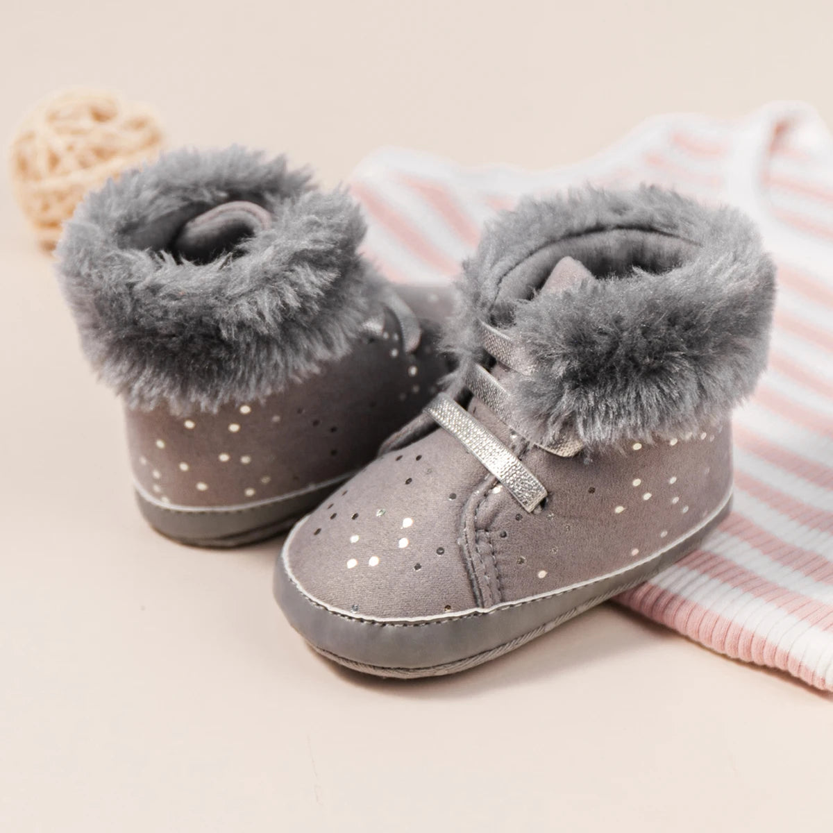 KIDSUN 2021 Winter New Baby Booties Boy Girl Boots Cotton Soft-Sole Non-Slip Warm Toddler First Walkers Infant Crib Shoes