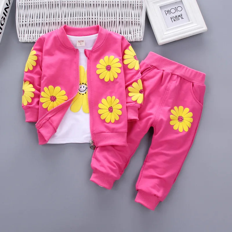 Baby Girls Clothing Set Winter Fashion Suit Cotton Tracksuit 1 2 3 4 Years