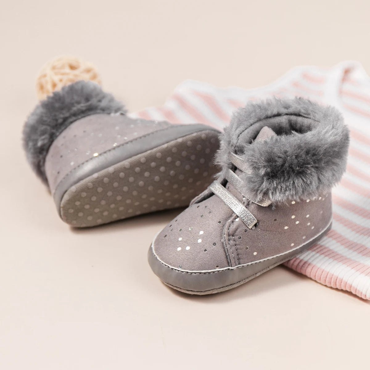KIDSUN 2021 Winter New Baby Booties Boy Girl Boots Cotton Soft-Sole Non-Slip Warm Toddler First Walkers Infant Crib Shoes