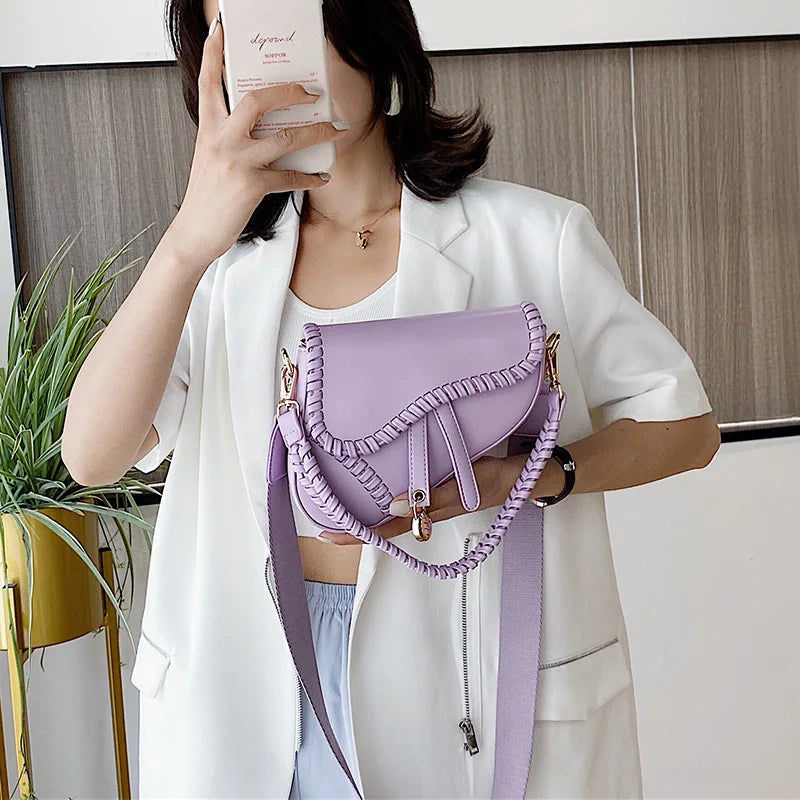 Fashion Saddle Women's Bag One Shoulder Handle Bag
