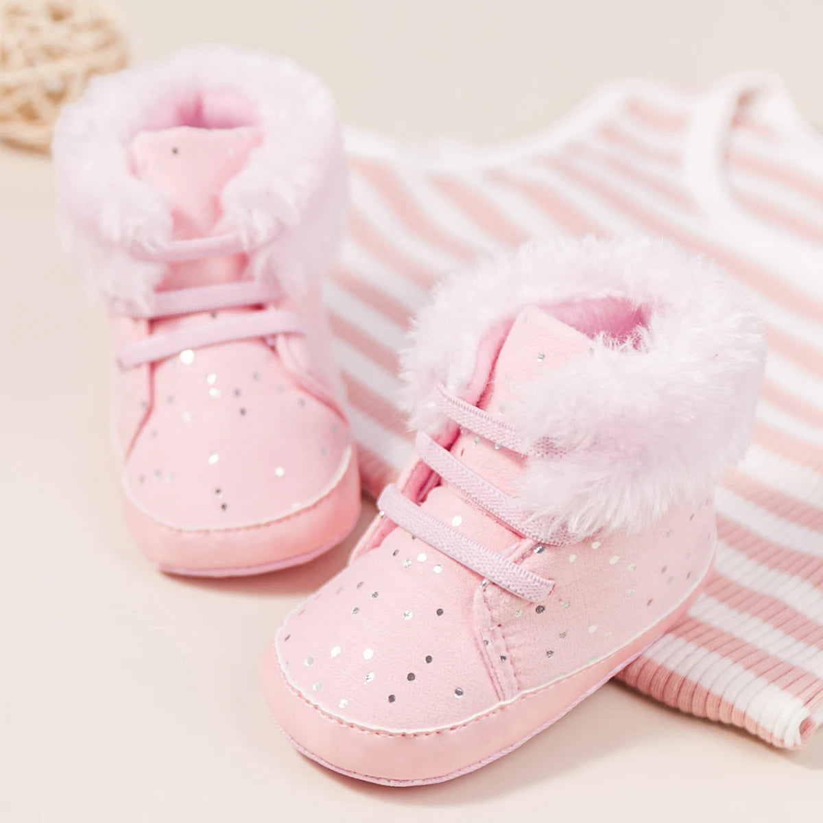 KIDSUN 2021 Winter New Baby Booties Boy Girl Boots Cotton Soft-Sole Non-Slip Warm Toddler First Walkers Infant Crib Shoes