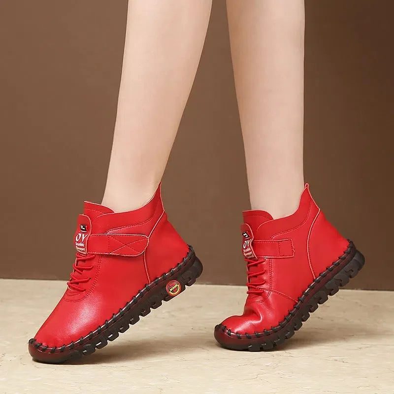 New All Season Women's Synthetic Leather Wedge Booties
