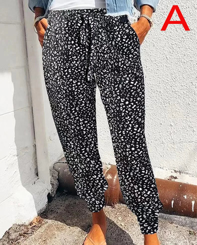 New European Women's Loose Print Casual Pants. S-3x
