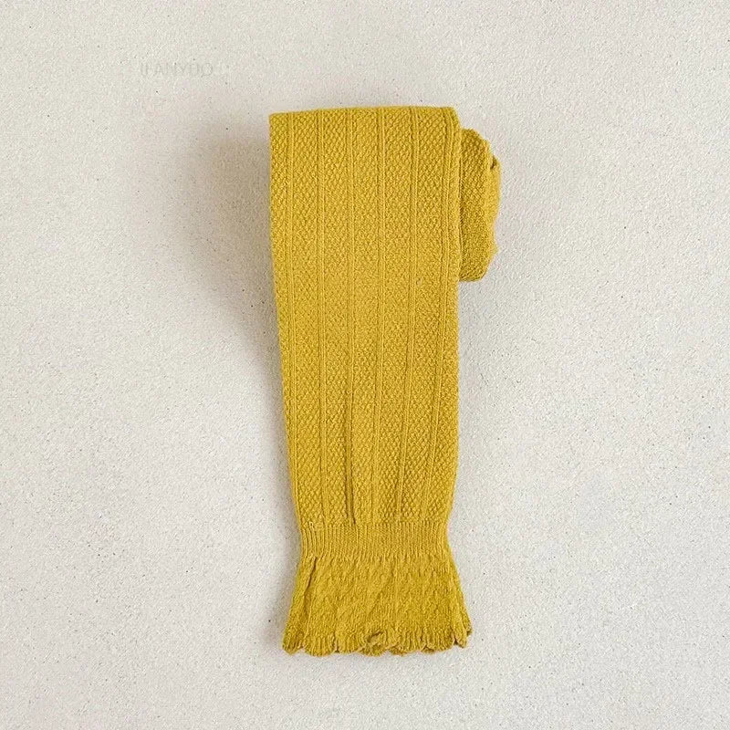 Spring Autumn Baby Pants - Newborn Girl Trousers Solid Lace Ruffle Cotton Student Uniform Legging 1-12 Years