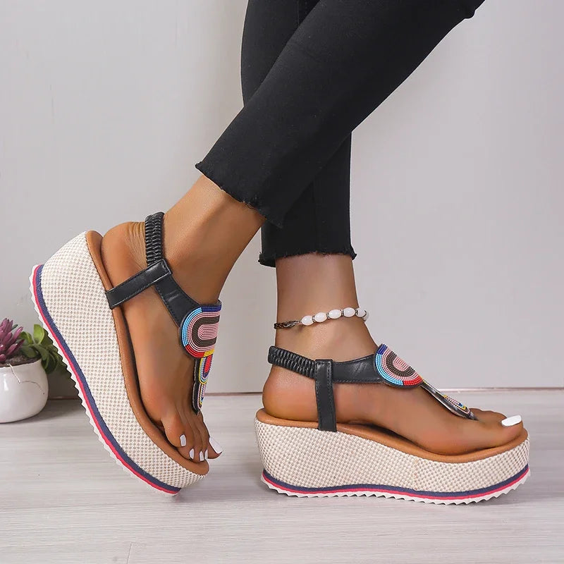 New Summer Fashion Open Toe Wedges Luxury Designer Platform Sandals