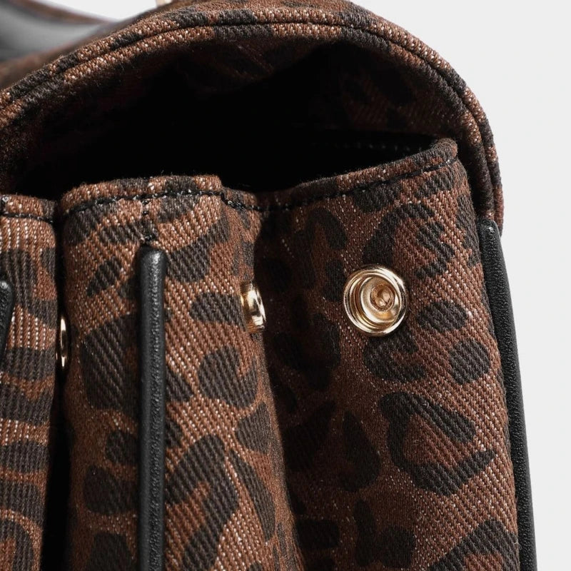 Elegant Women's Leopard Handbag Spacious Bag