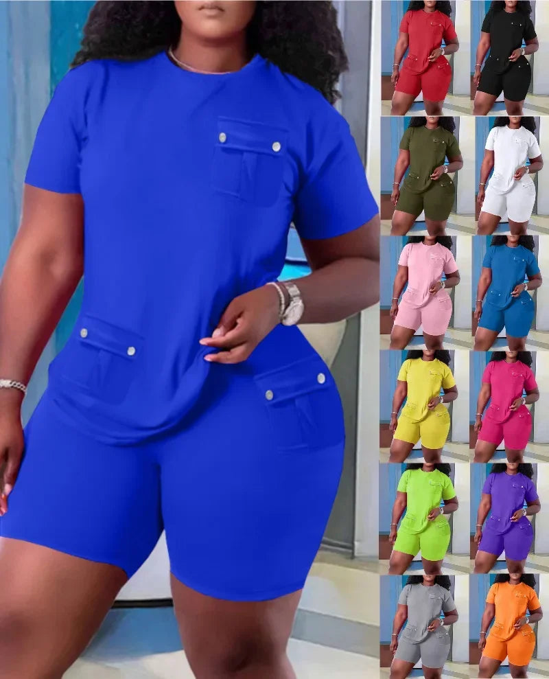 Ladies Comfortable And Casual Two Piece Short Set . S-3x