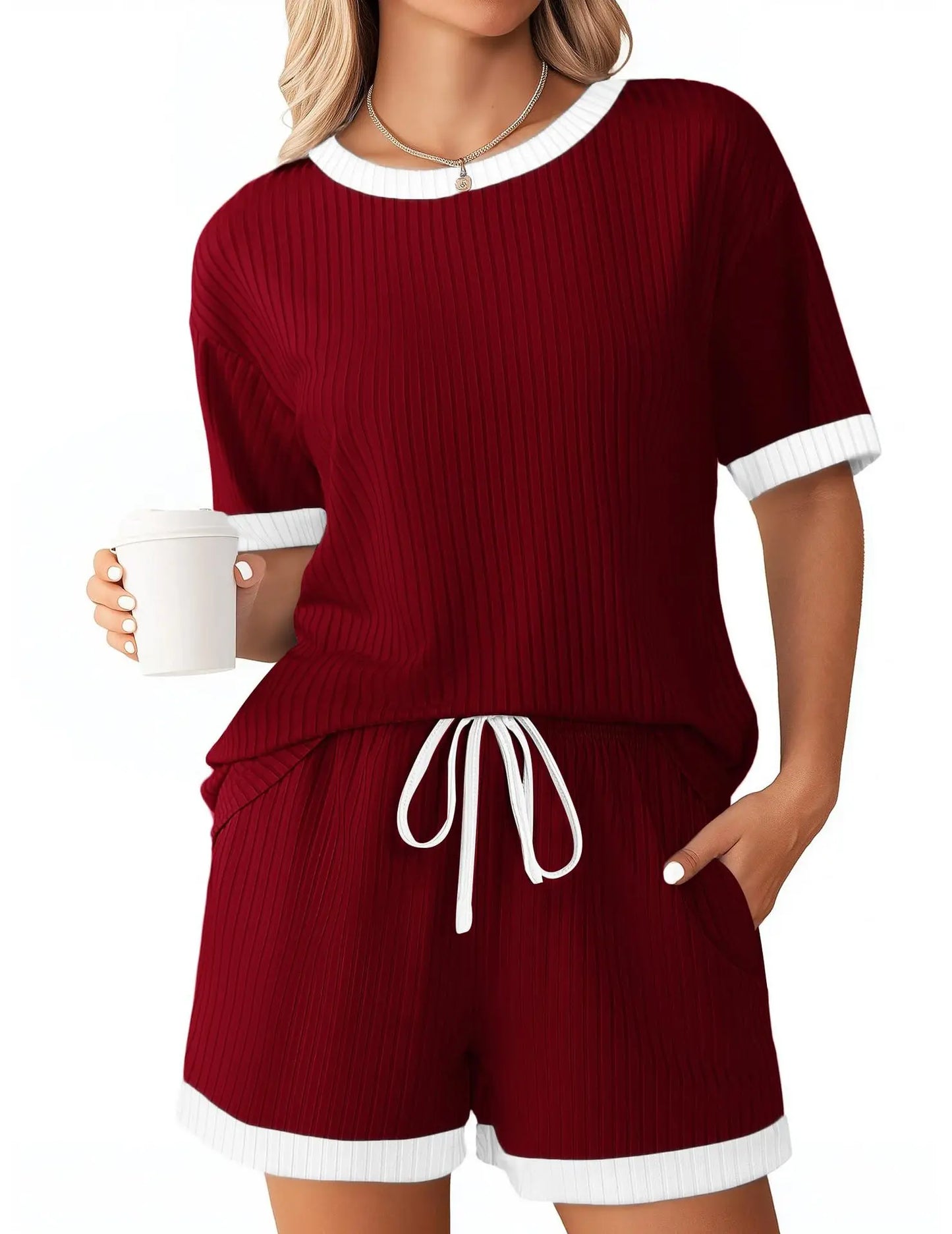 New Casual Loose Short Set For Women 2025 Elegant Summer Two Pieces Outfit. S-2X
