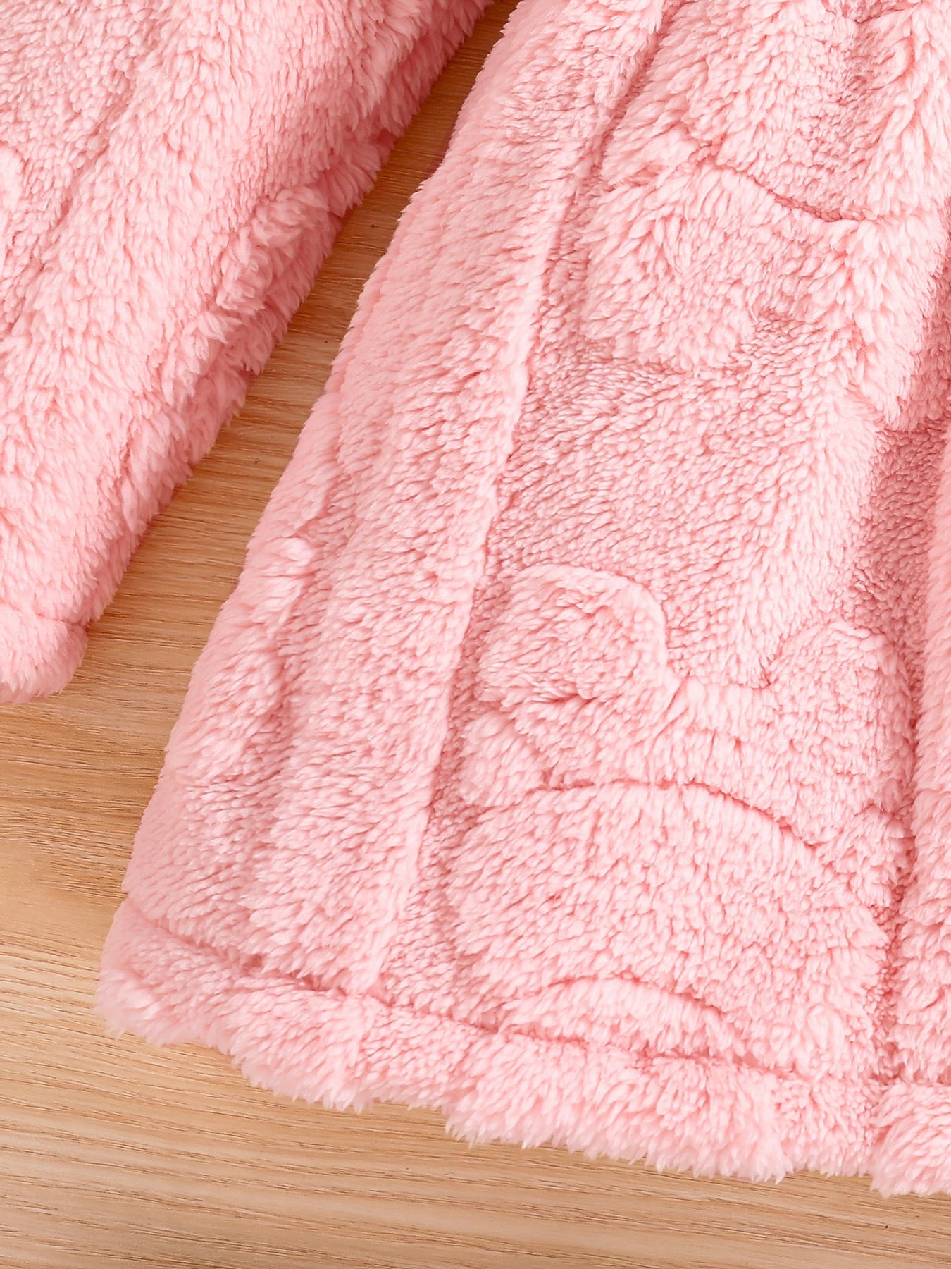 Girls spring and autumn children's fashion home casual warm pink velvet hooded coat 4-8Y1