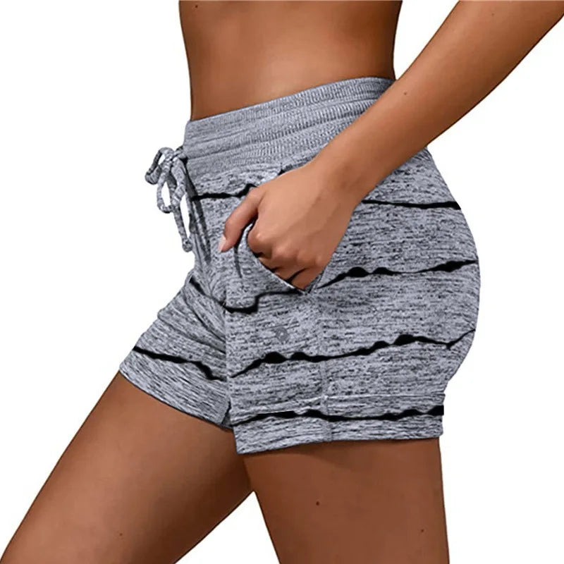 Women Print Quick Dry Sport Shorts With Drawstring. S-5xL
