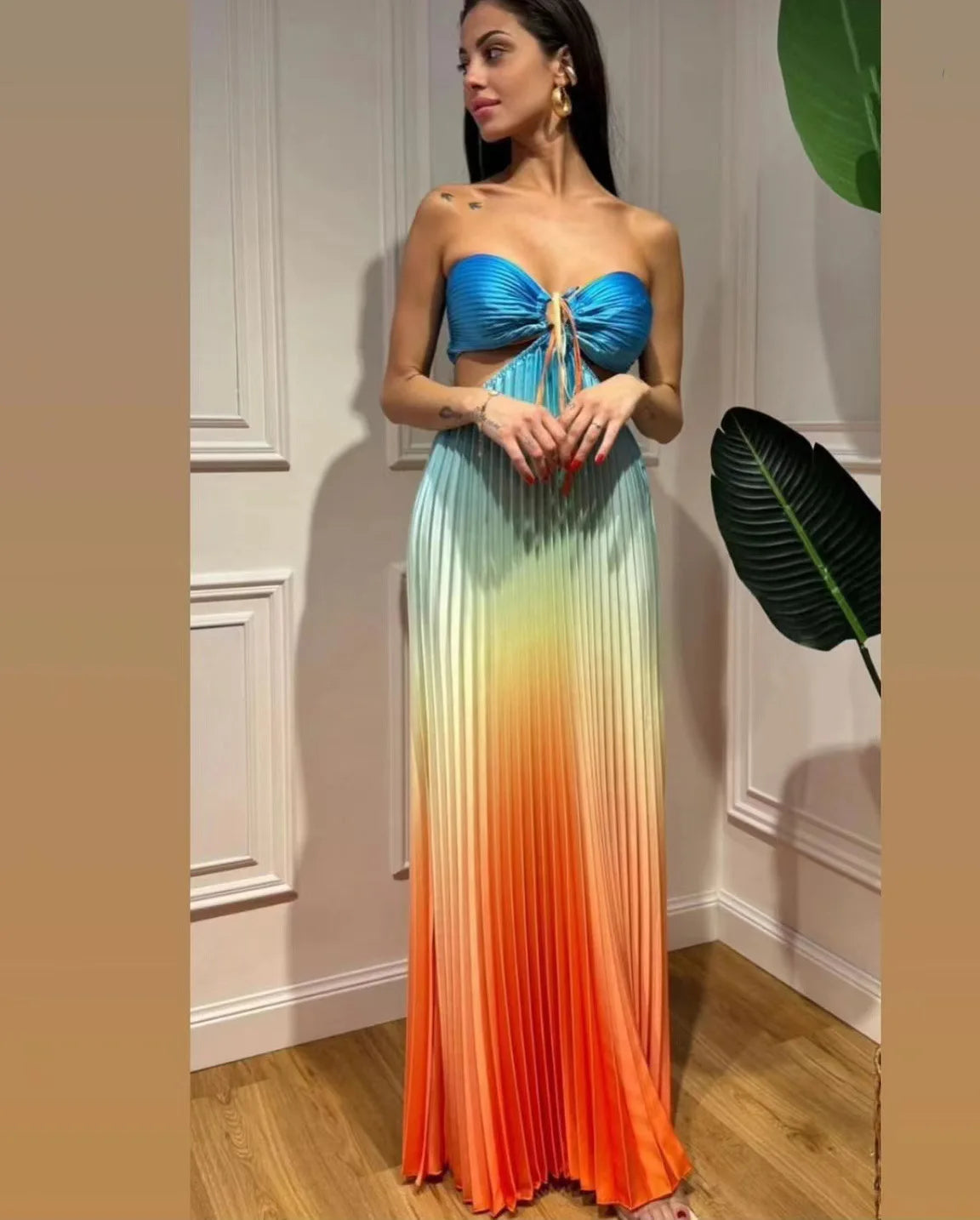 2025 Summer Fashion Women Long Dress Sexy Halter Neck Sleeveless Comfortable Elegant Party Dress. S-L
