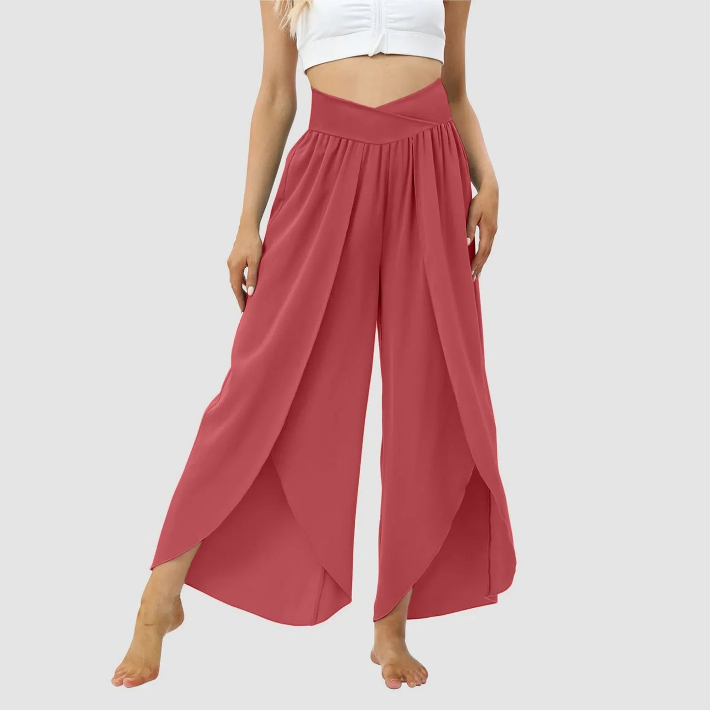 Women Wide Leg High Waist Hippie Casual Wear Boho Palazzo Pants. S-3X