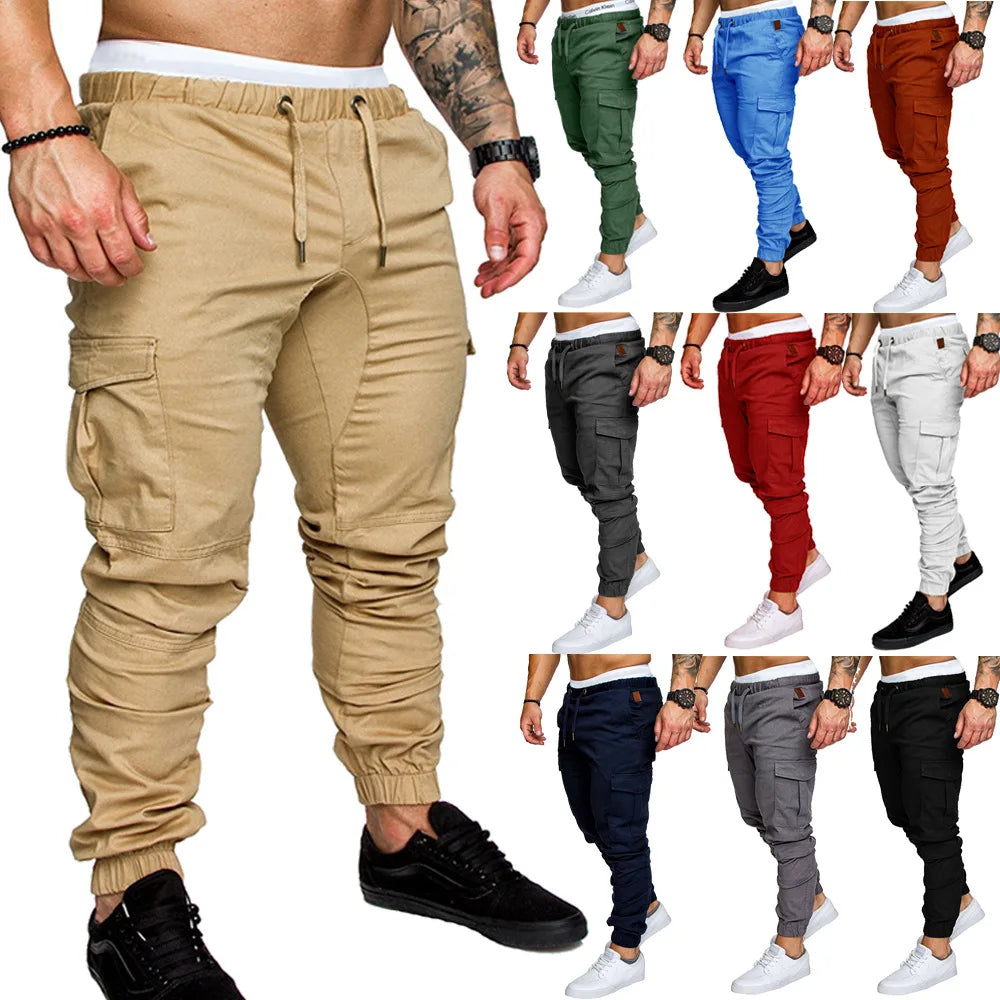 New Men's Woven Quick Dry Fabric Casual Pants Street-wear Multi-pocket Casual Pants. S-5X