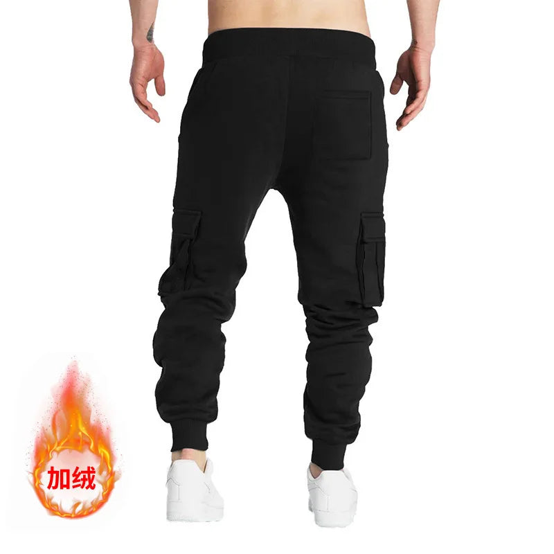 Men Cargo Pant Spring Skinny Pockets Casual Sports Drawstring Pant. S-3X
