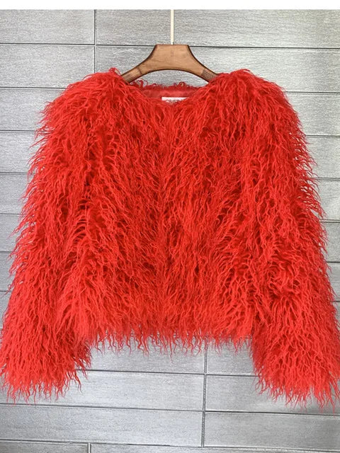 Women Autumn Winter Top Fashion Faux Fur Coat Elegant Thick Warm Jackets for Women. S-3x