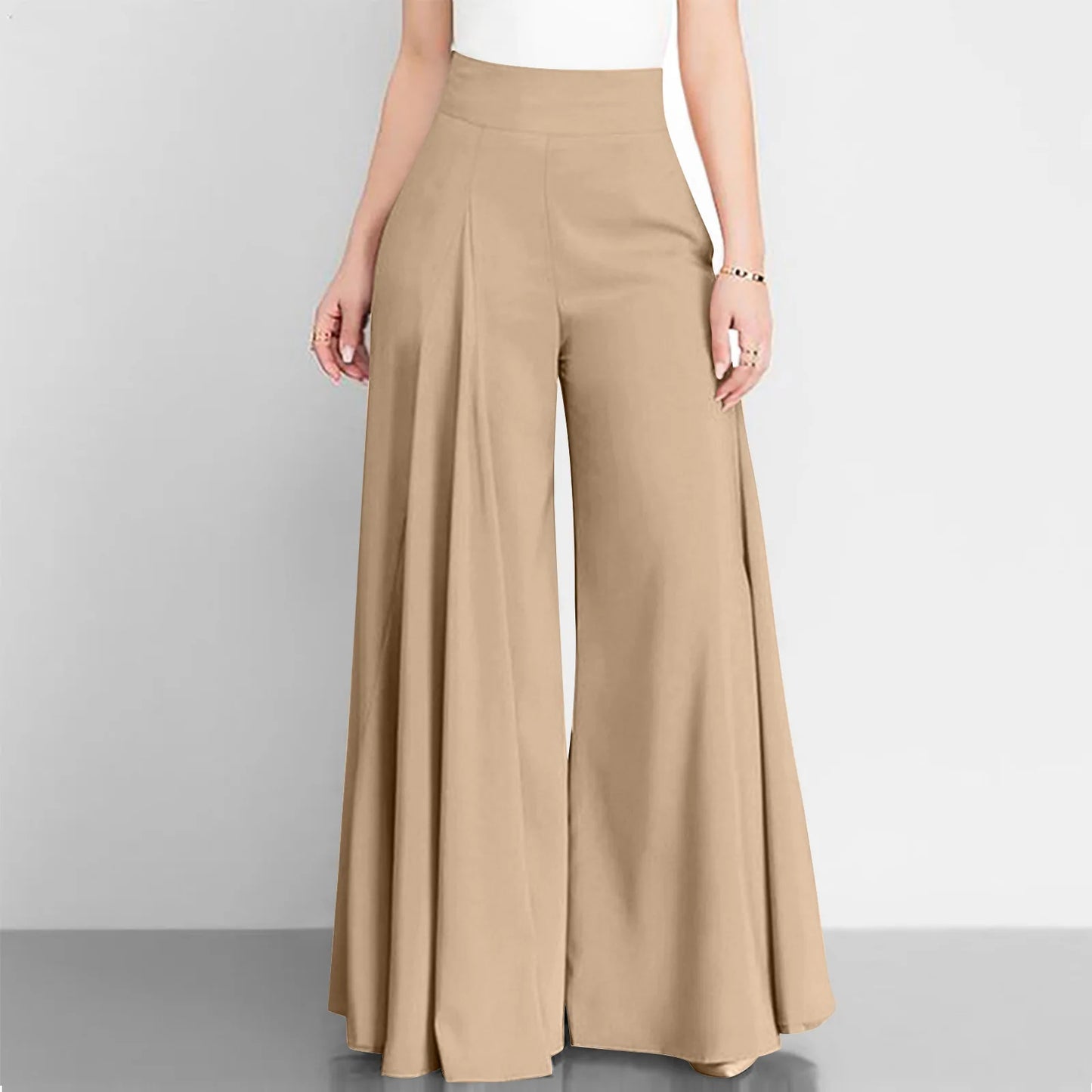 Fashion High Waist Wide Leg Pants For Women Elegant Casual Solid Loose Long Pant. S-3X