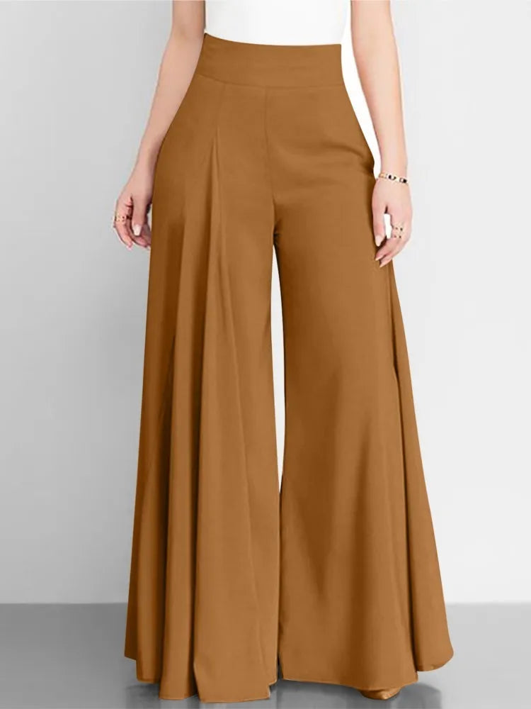 Fashion High Waist Wide Leg Pants For Women Elegant Casual Solid Loose Long Pant. S-3X