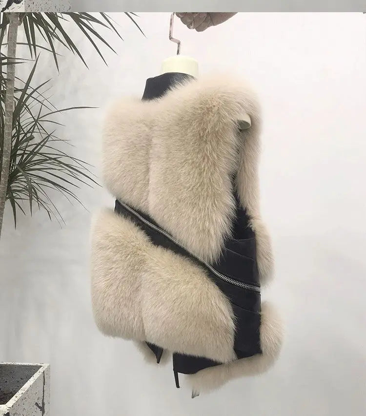 Women's Vest Short Autumn Winter Patchwork Slim Fashion Versatile Vest. S-XL