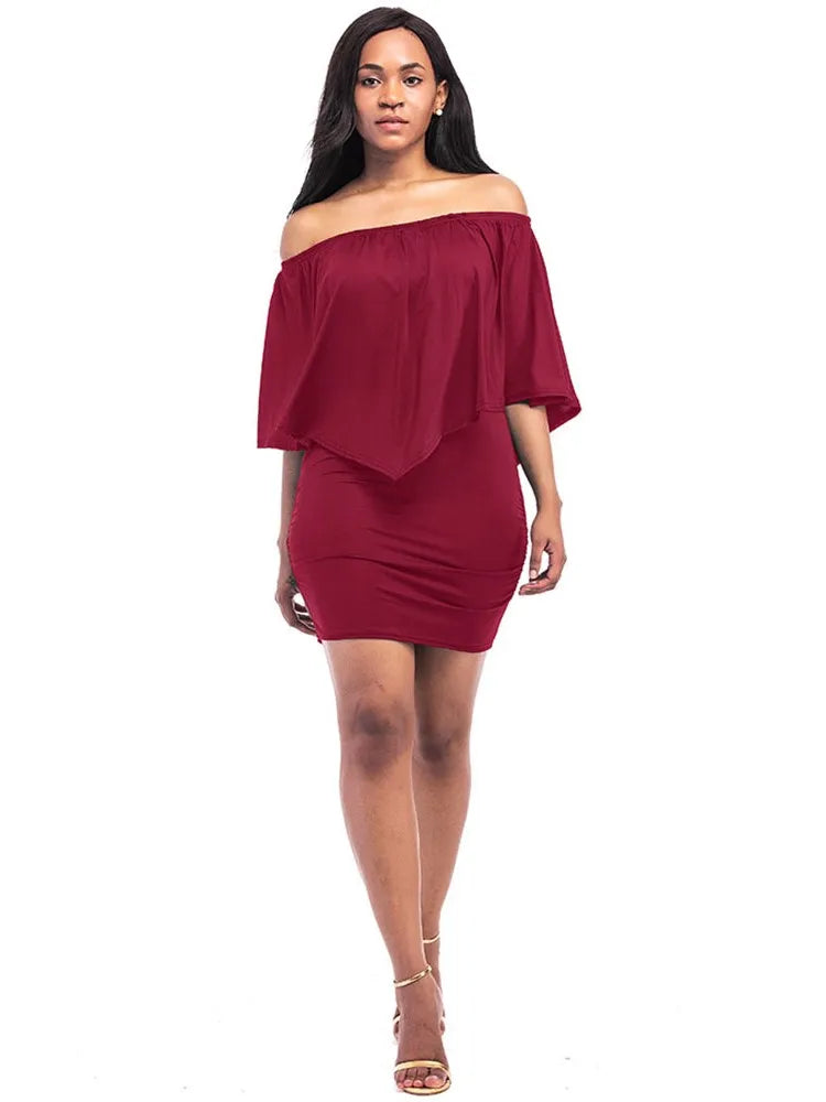 2025 Spring/Summer New Fashion Geometric Irregular Ruffles Elegant Sexy Women Dress. S-2X