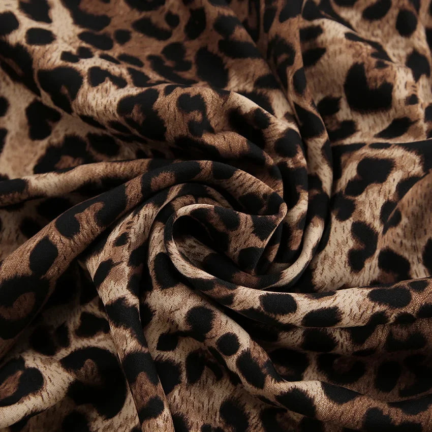 Sexy Leopard Print Loose Long Sleeved Casual Set New Fashion Two-piece Set for Women. S-L