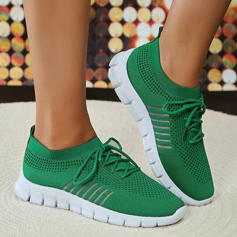 Lightweight Breathable Comfortable Running Shoes for Women Non Slip Soft Sole Slip on Casual Sneaker