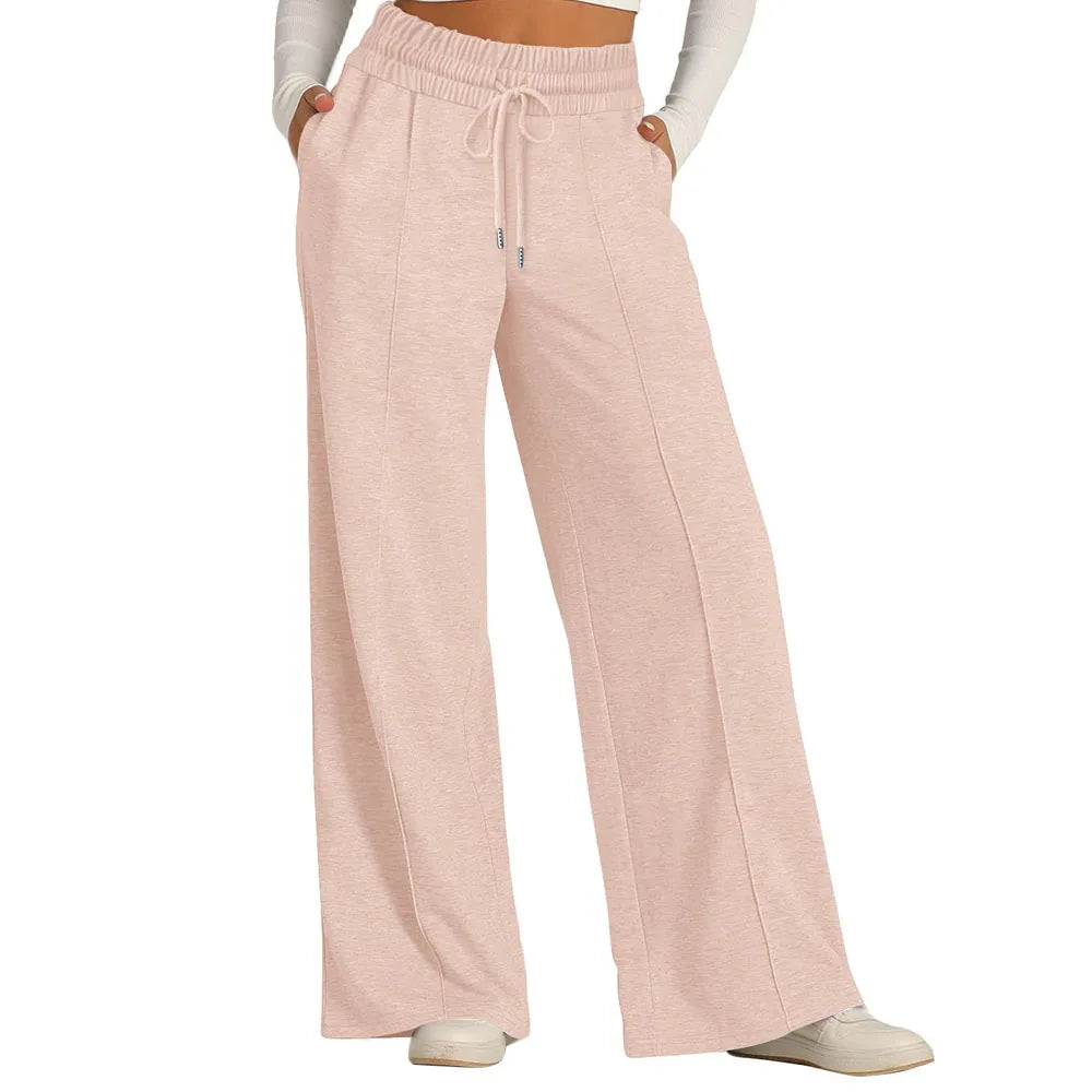 Womens Wide Leg Sweatpants High Waist Baggy Flared Drawstring Athletic Joggers Casual Daily Wear Loose Sporty Wear. S-2X