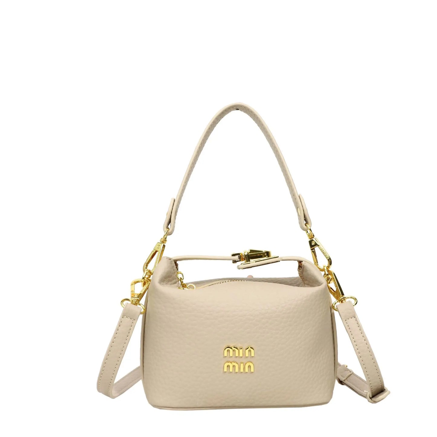 2025 Luxury high-end designer lunch box style shoulder/cross-body messenger bag with a lychee pattern .
