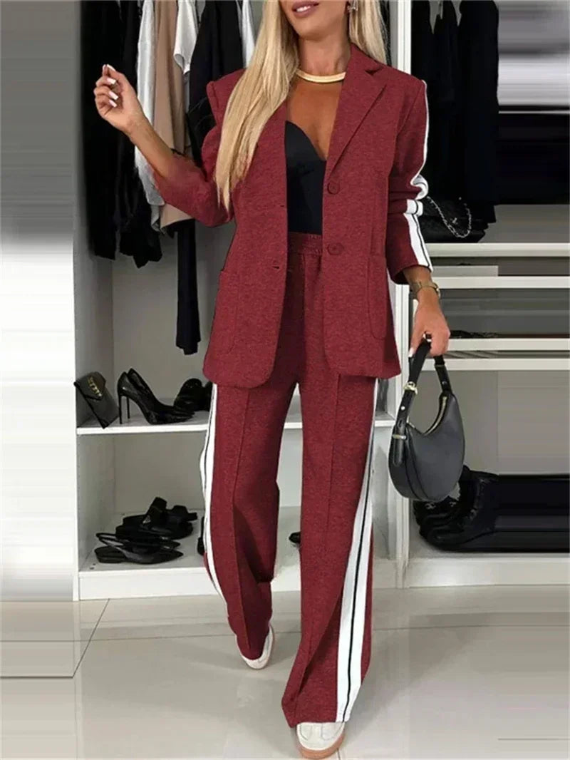 Street wear 2 Piece Set Women Outfit 2025 Women Blazer and Pant Casual Suit. S-3X