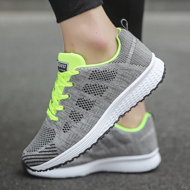 Women's Sneakers 2025 New Fashion Comfortable Breathable Trainers Casual Lace Up Sneakers