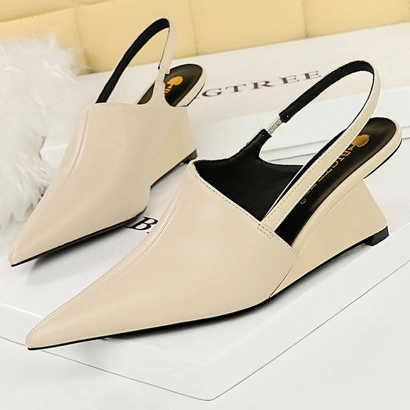 New Designer Pointed Toe Wedge Heel Shoe.