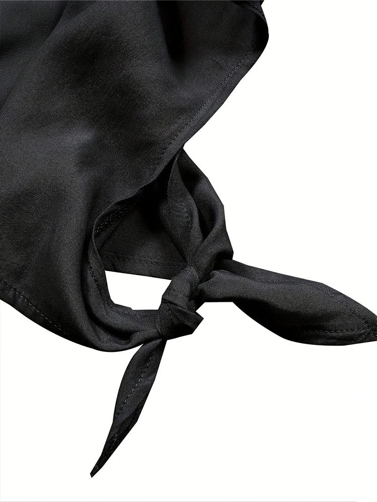Plus Size Women's Black Casual Calf Slit Pants