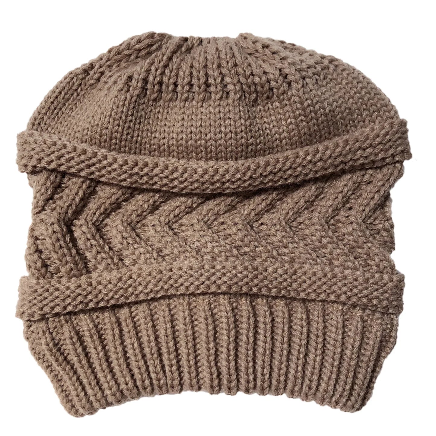 Winter Solid Cap Color Beanie Hat Dome Warm Horsetail Knit Hat women's Solid Color Fashion Outdoor
