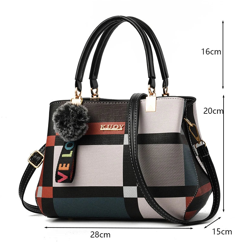 PU Leather Casual Cross-body Bag for Women Luxury Designer Tote Handbag Large Capacity Shoulder Bag