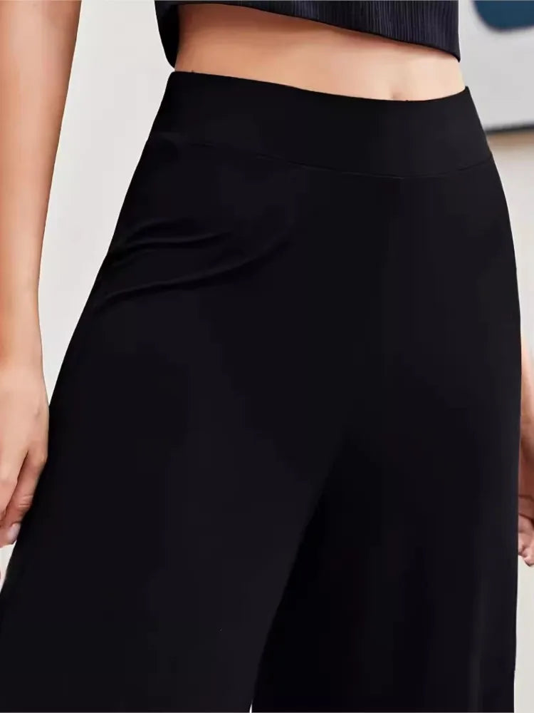 Plus Size Spring Summer Pant Women High Waist Fashion Loose Wide Leg Ladies Trousers