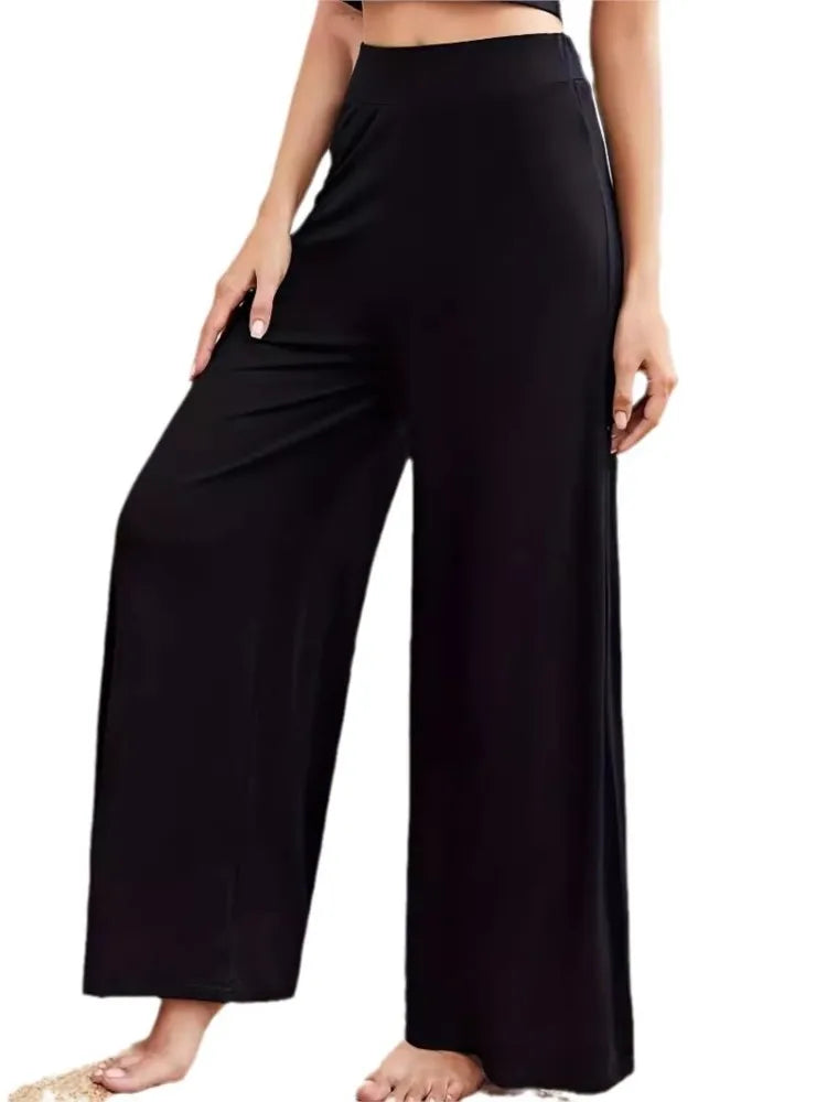 Plus Size Spring Summer Pant Women High Waist Fashion Loose Wide Leg Ladies Trousers