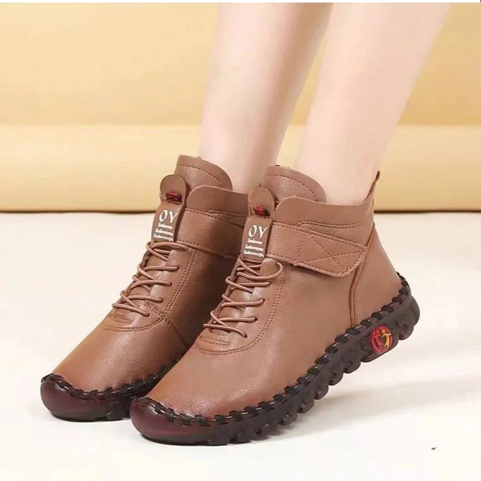 New All Season Women's Synthetic Leather Wedge Booties