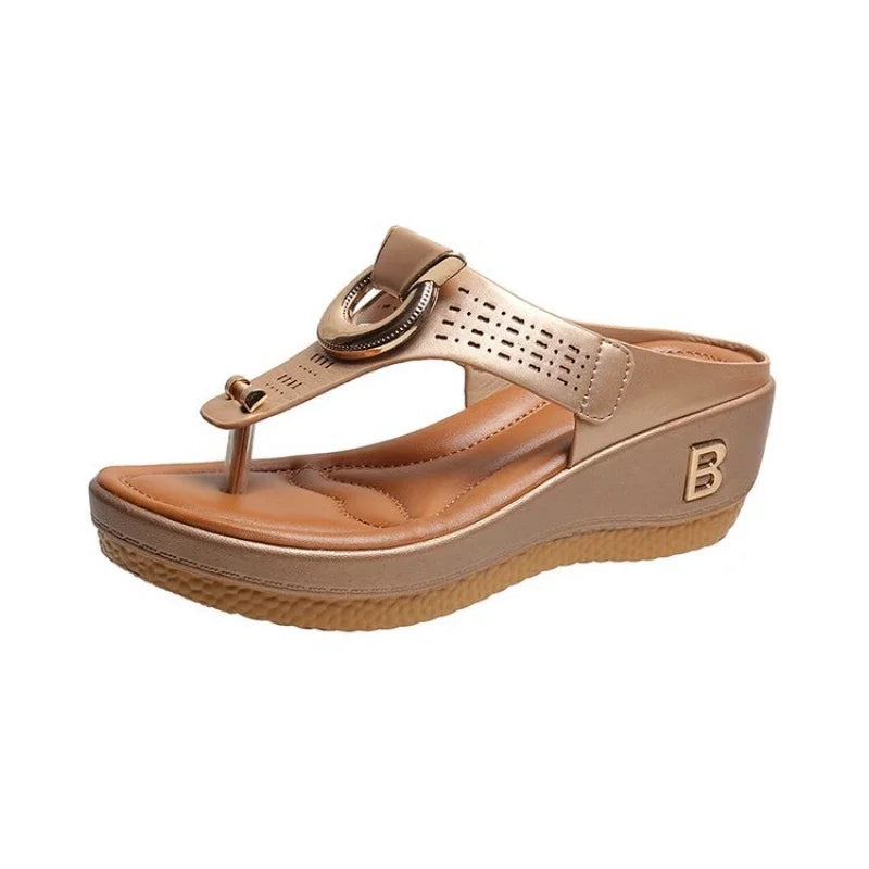 Women New Summer Sandals Open Toe Wedge Comfortable Sandals