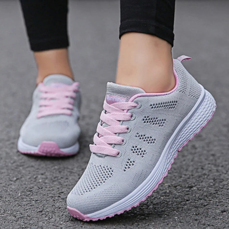 Women's Sneakers 2025 New Fashion Comfortable Breathable Trainers Casual Lace Up Sneakers