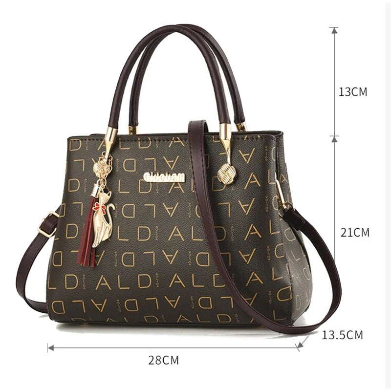 PU Leather Casual Cross-body Bag for Women Luxury Designer Tote Handbag Large Capacity Shoulder Bag